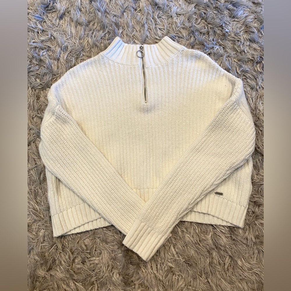 Quarter zip white sweater